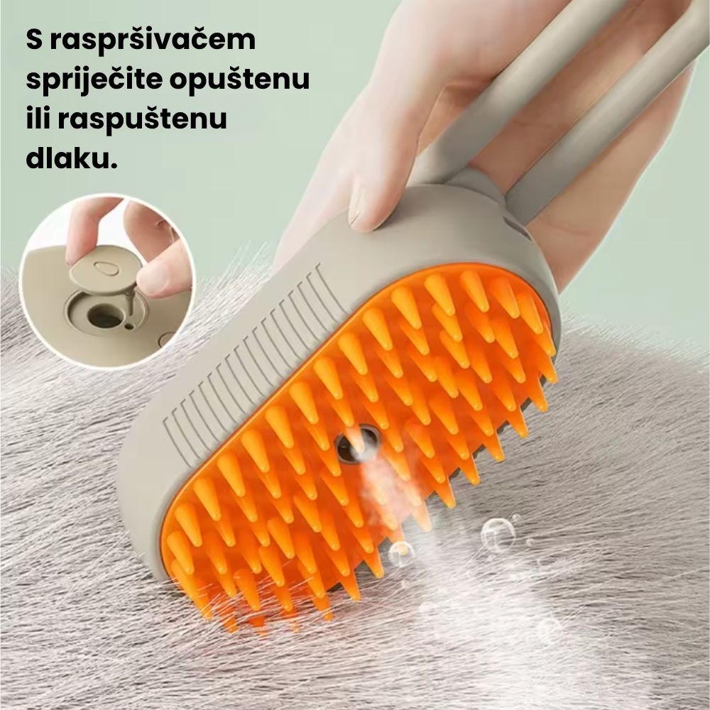 VAPODLAKA™ - Parna četka koja u jednom potezu raščešljava, čisti i hidratizira dlaku vaše mačke