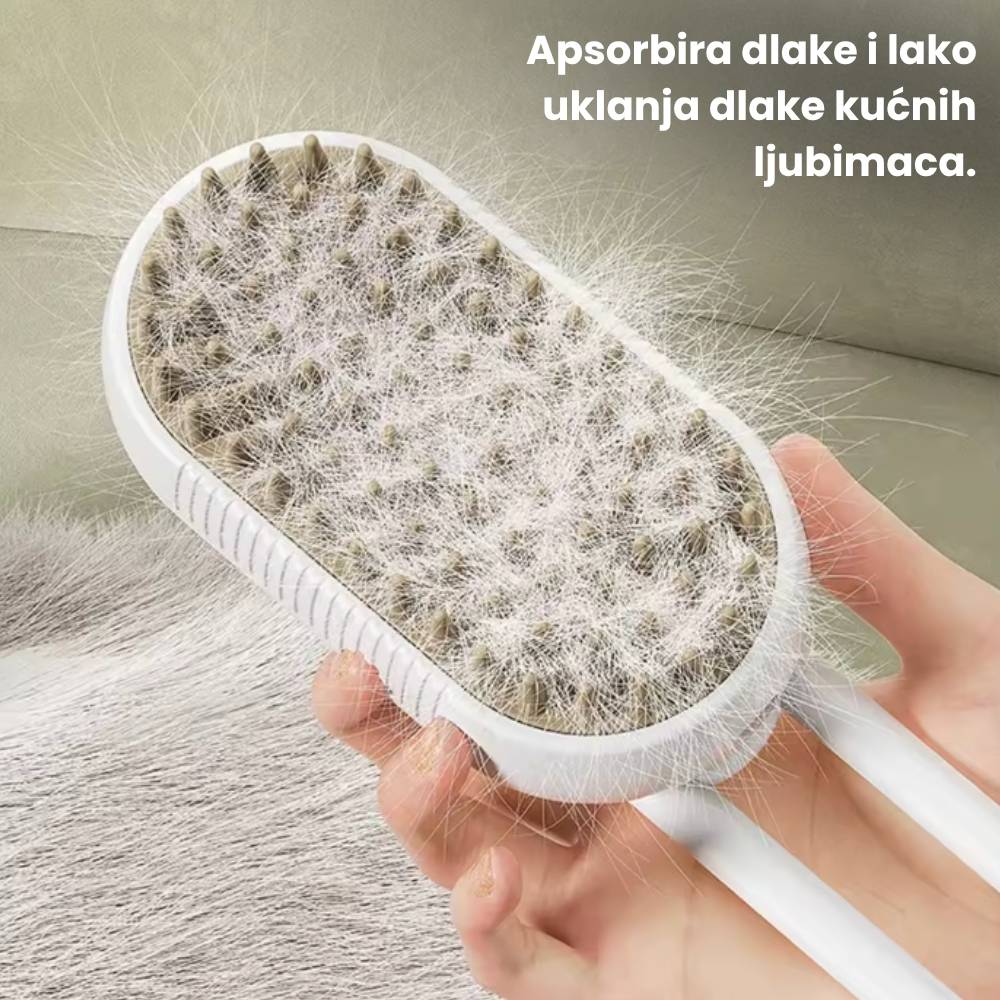 VAPODLAKA™ - Parna četka koja u jednom potezu raščešljava, čisti i hidratizira dlaku vaše mačke