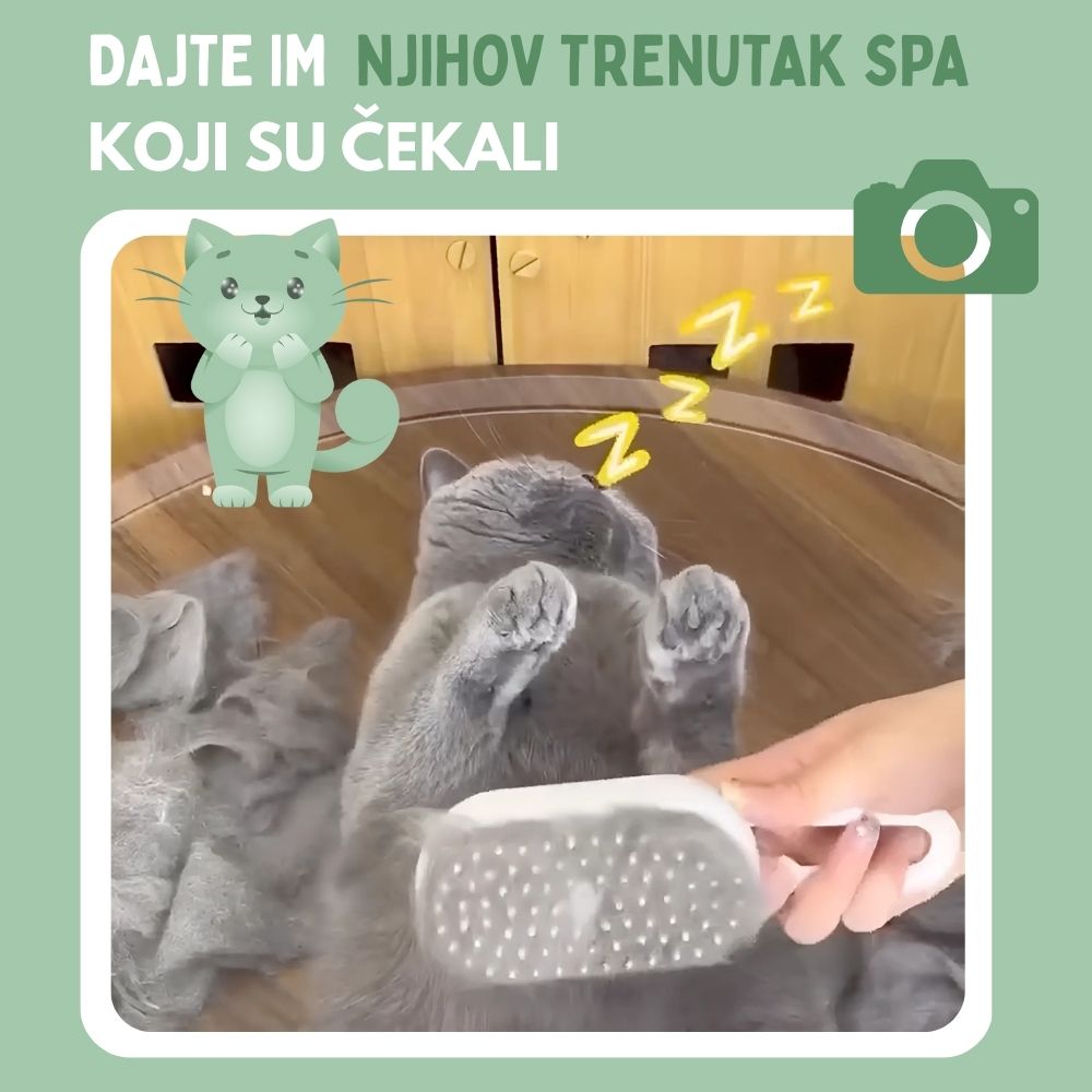 Višenamjenska parna četka 4‑u‑1 za mačke