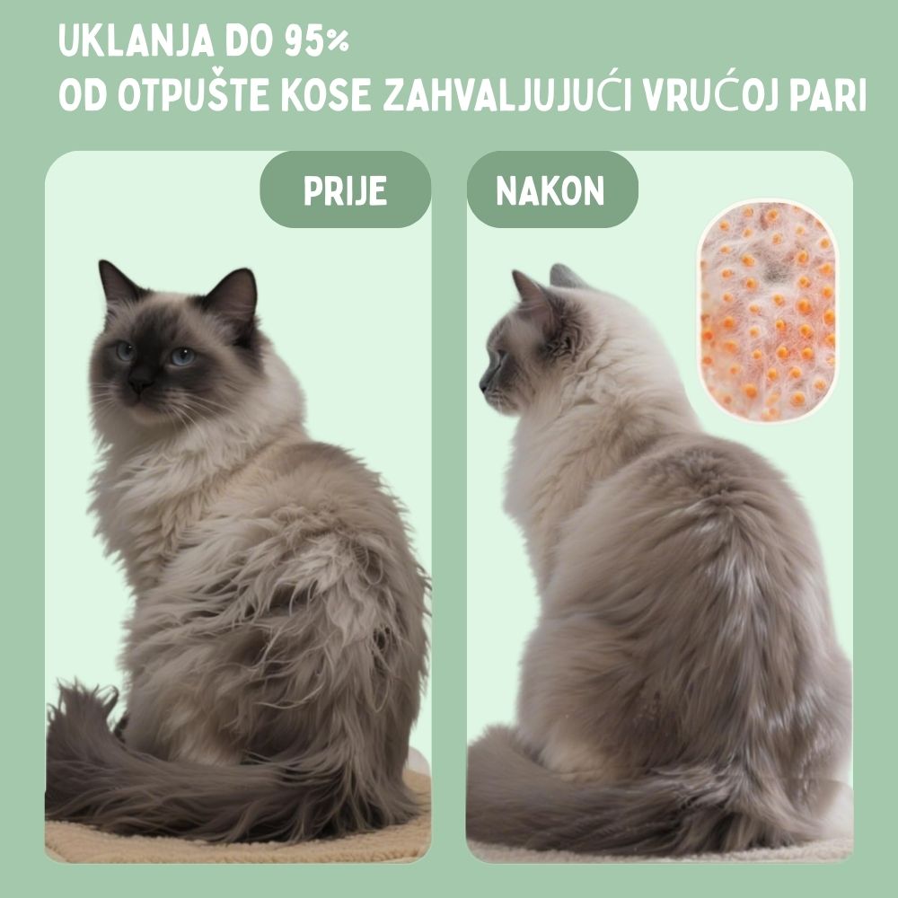 Višenamjenska parna četka 4‑u‑1 za mačke