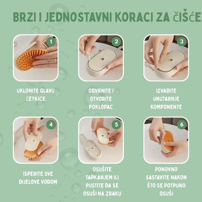 Višenamjenska parna četka 4‑u‑1 za mačke