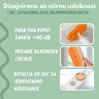 Višenamjenska parna četka 4‑u‑1 za mačke