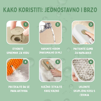 Višenamjenska parna četka 4‑u‑1 za mačke