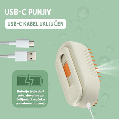 Višenamjenska parna četka 4‑u‑1 za mačke